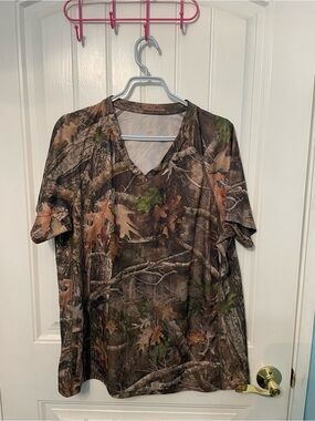 Plus size Camo V neck